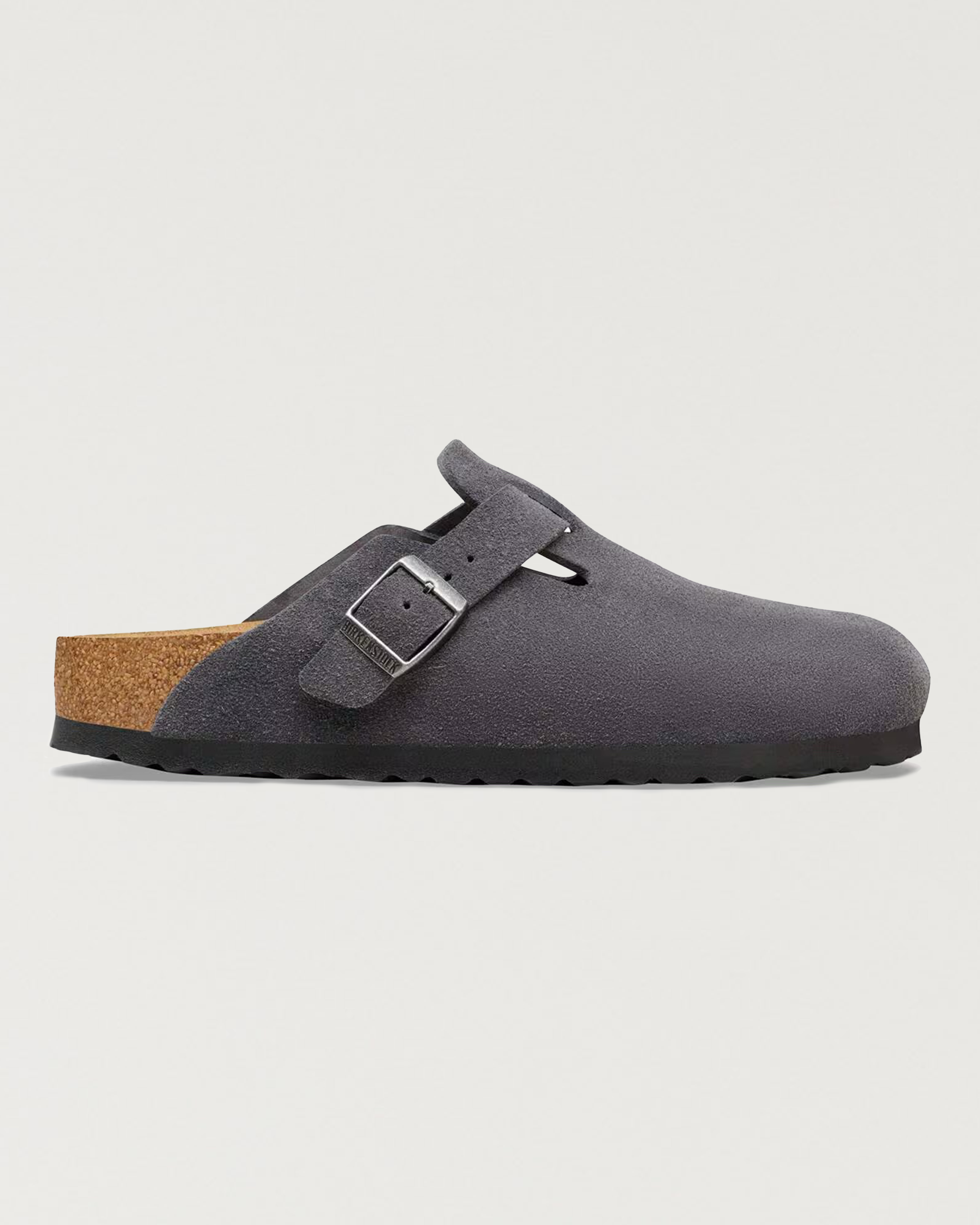 birkenstock - boston suede leather - charcoal