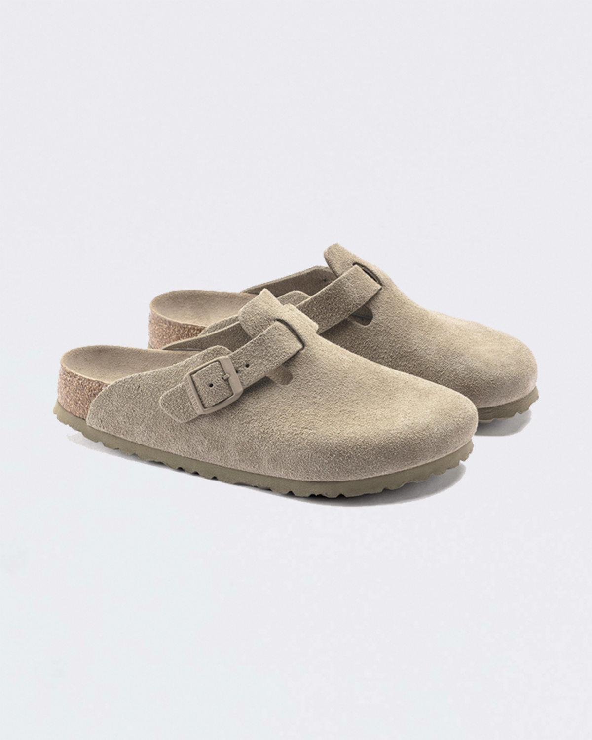 birkenstock - boston suede khaki