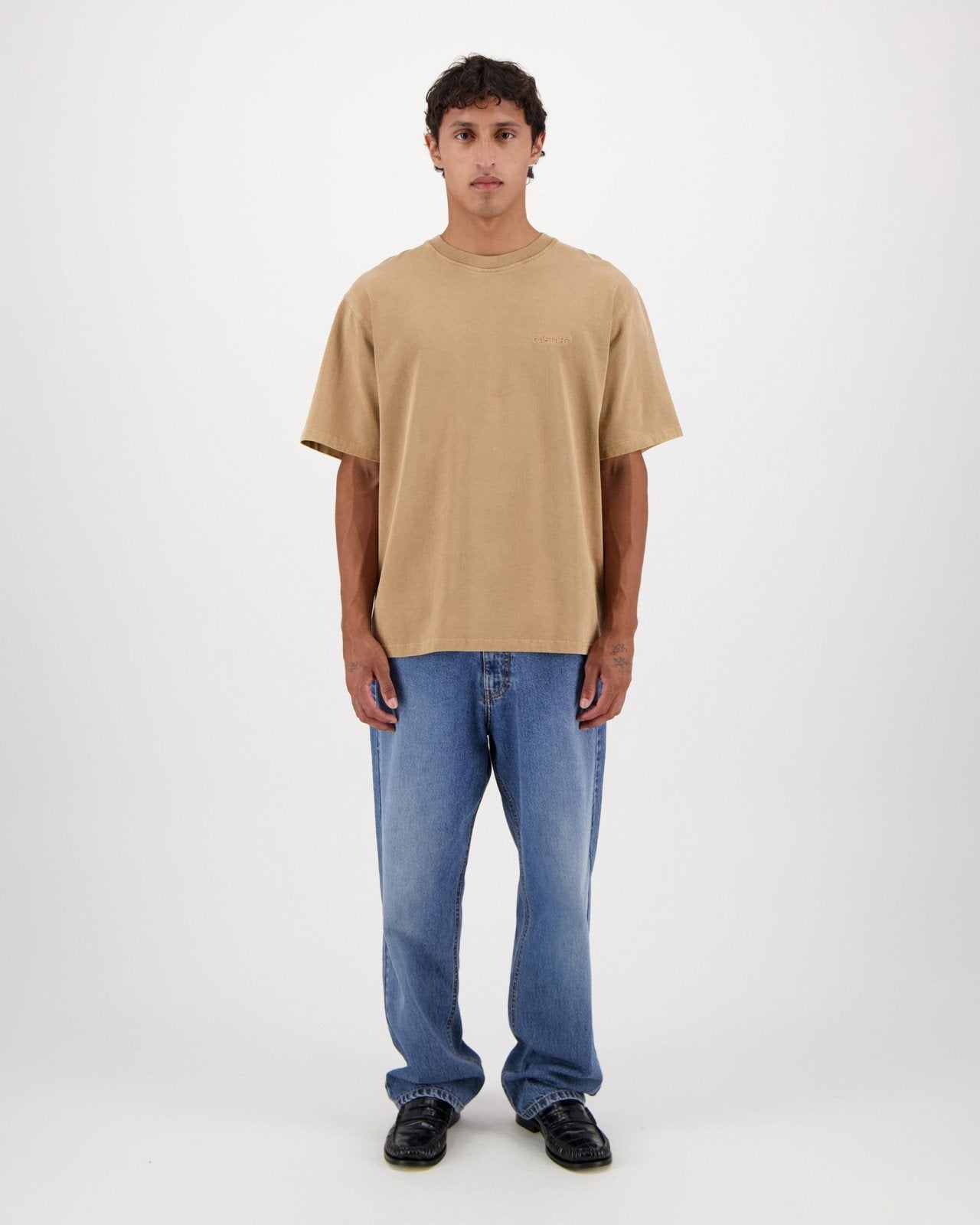 stonewash tee - light brown - Castart
