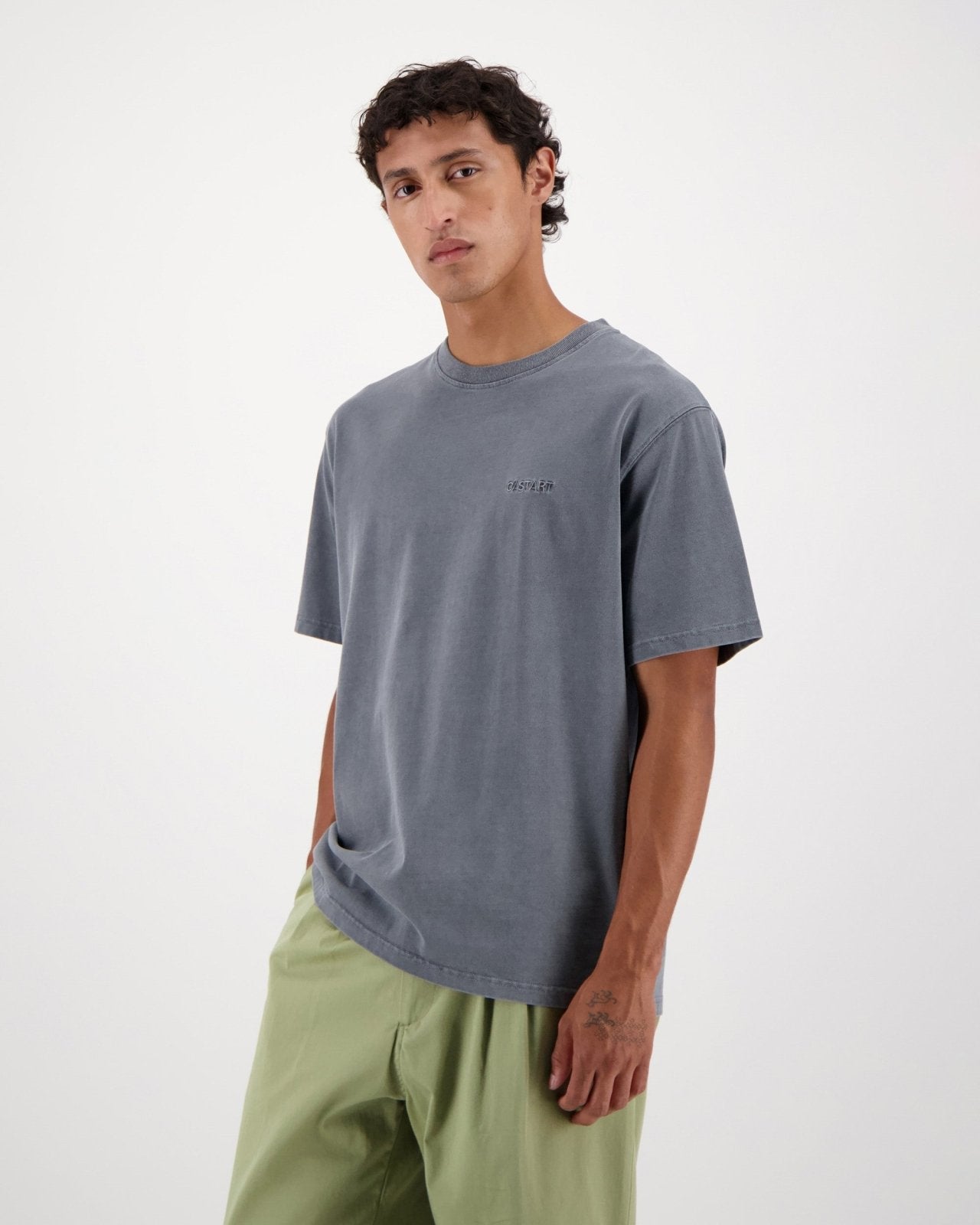 stonewash tee - washed black - Castart