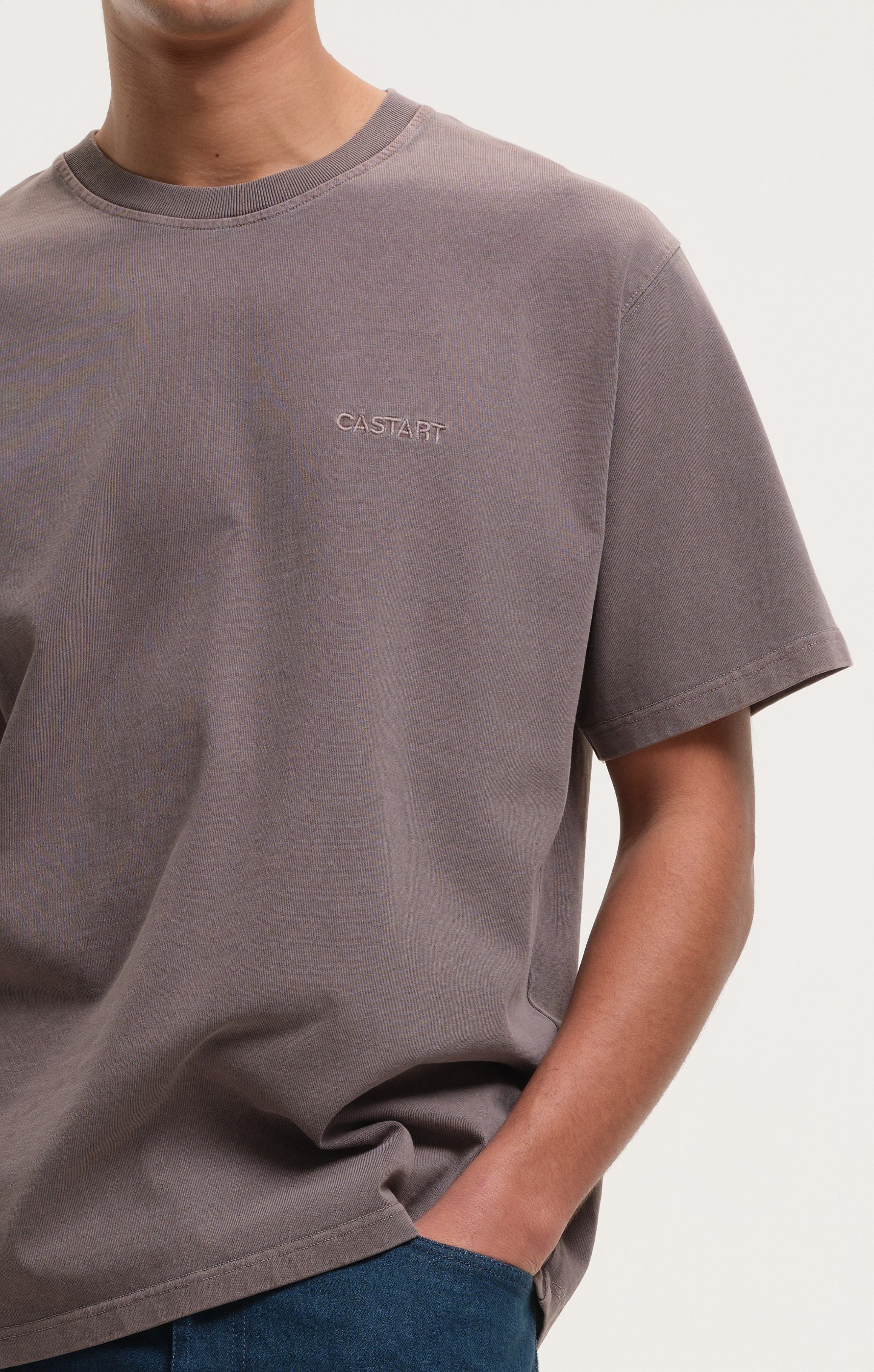 stonewashed tee - dark brown