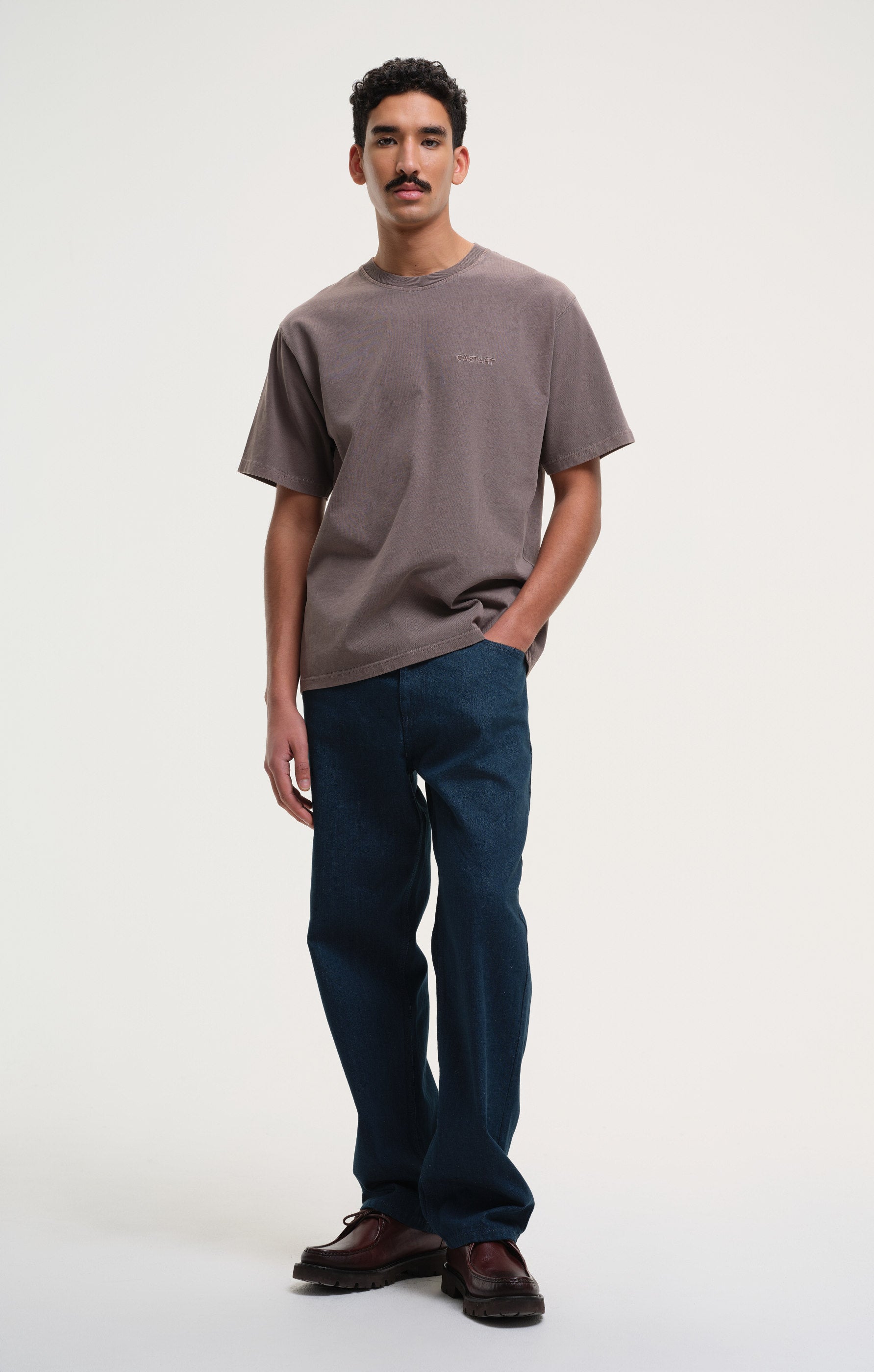 stonewashed tee - dark brown