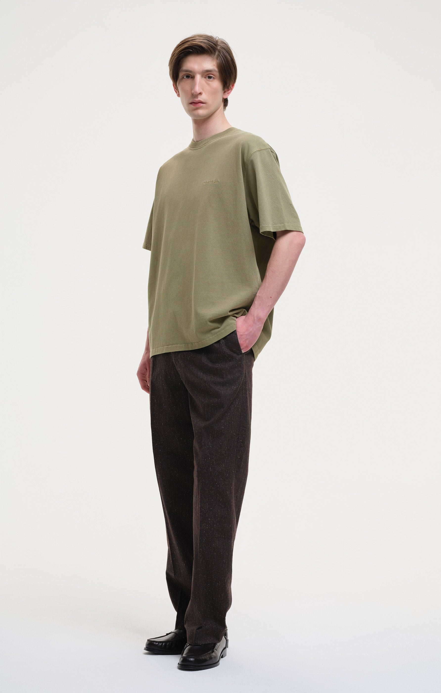 stonewashed tee - khaki