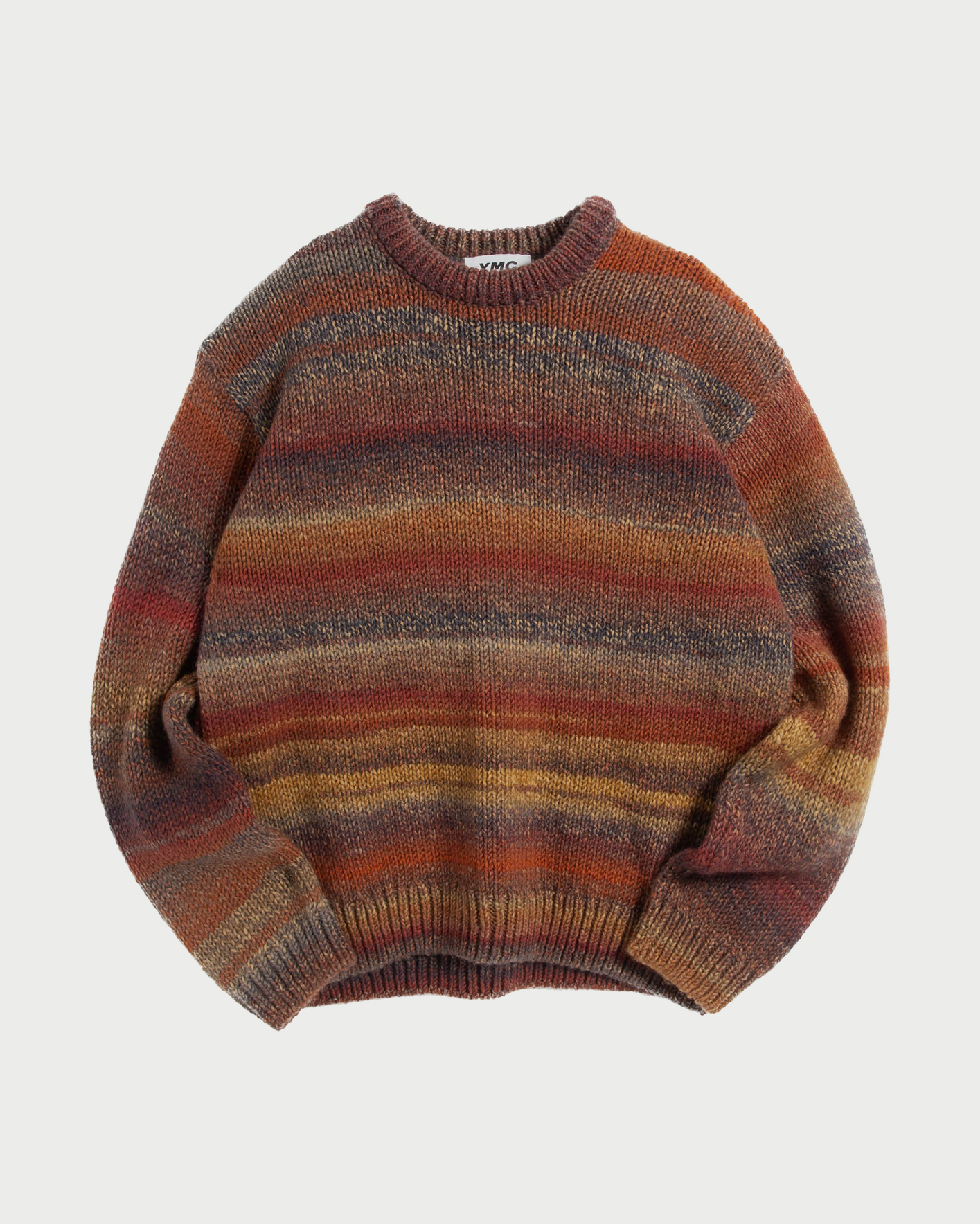 ymc - undertones boxy crew knit - brown