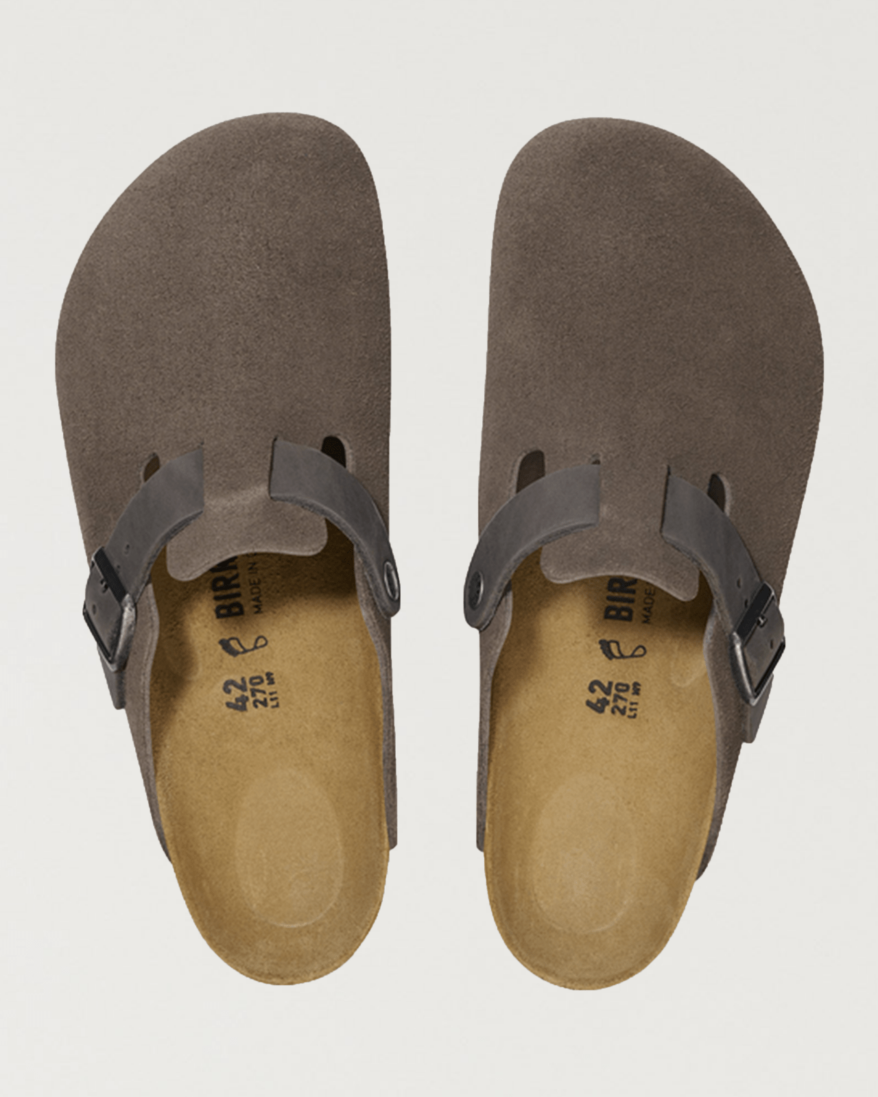 birkenstock - boston BS mixed leater concrete gray - Castart