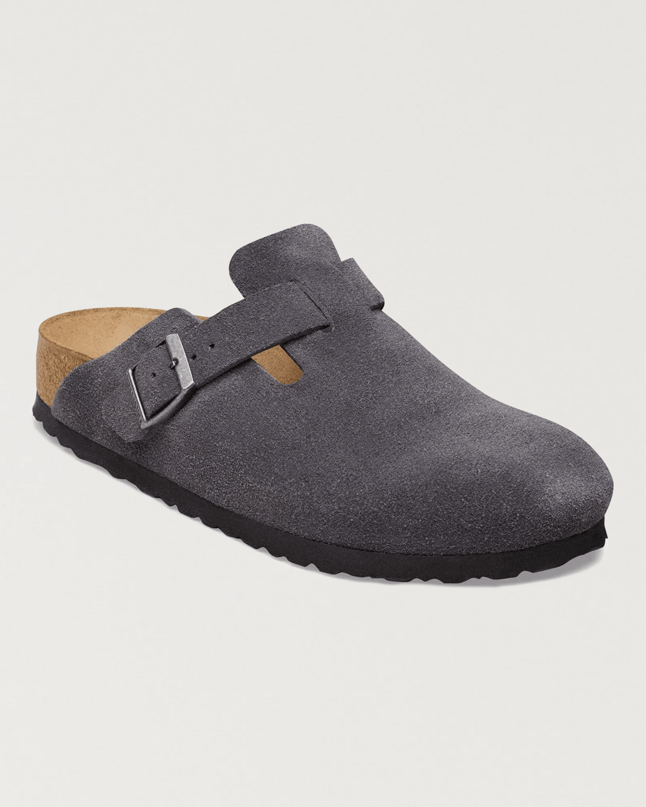 birkenstock - boston suede leather - charcoal - Castart
