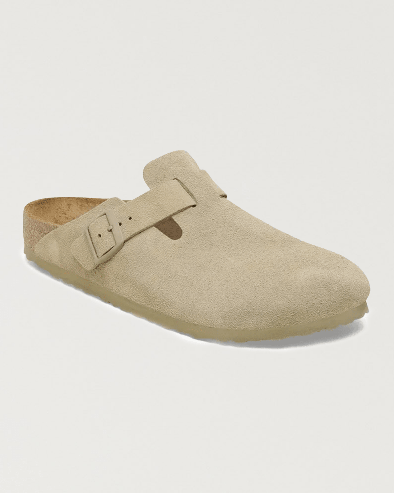 birkenstock - boston suede leather faded khaki - Castart