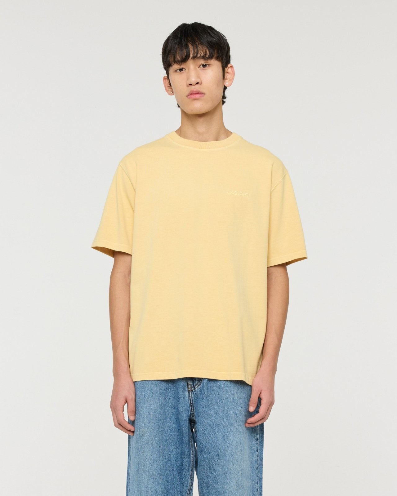 stonewash tee - light yellow - Castart