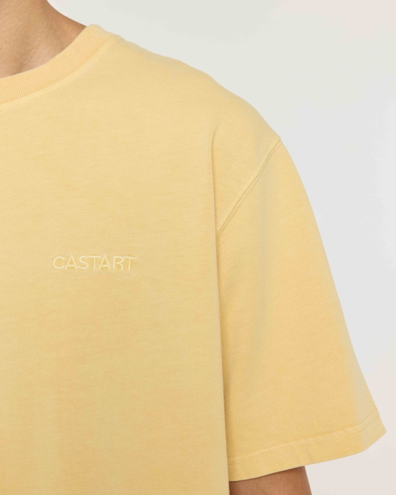 stonewash tee - light yellow - Castart