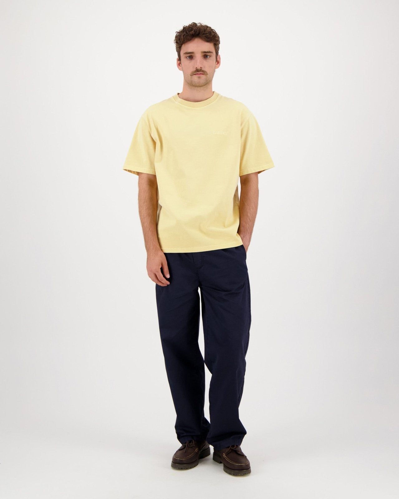 stonewash tee - light yellow - Castart