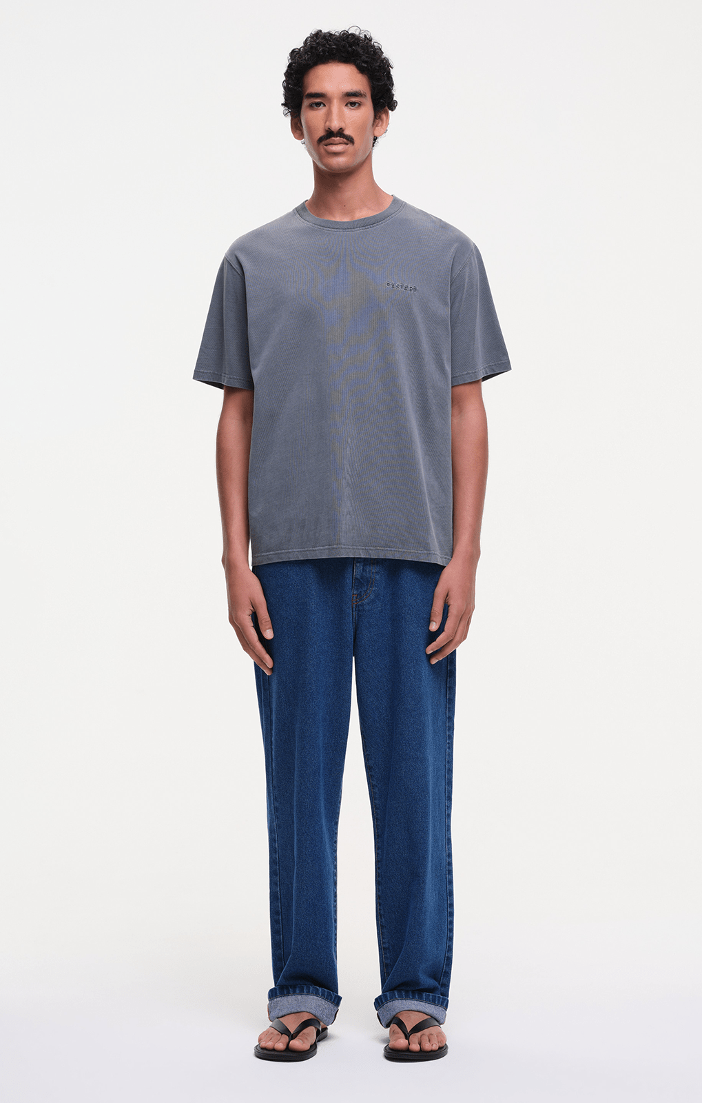 stonewash tee - washed black - Castart