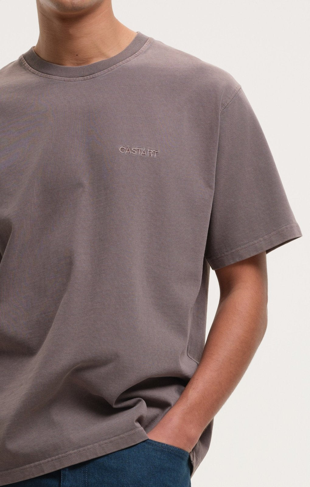 stonewashed tee - dark brown - Castart